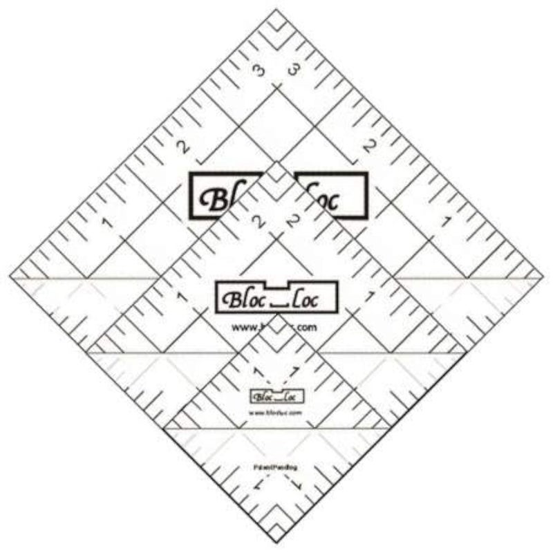 Bloc Loc~Half Square Triangle Ruler Set #4-1.5 2.5"",3.5"", Acrylic Ruler